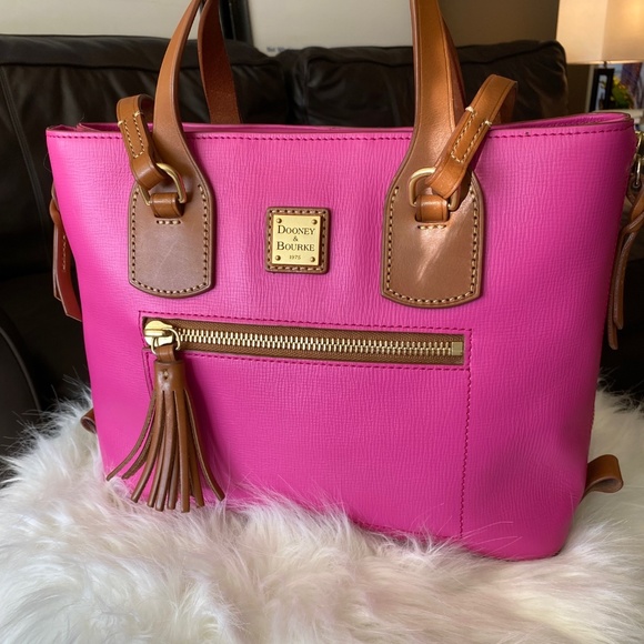 Dooney & Bourke Handbags - Dooney & Bourke Morgan Tote with Side Zip - Pink (EUC)